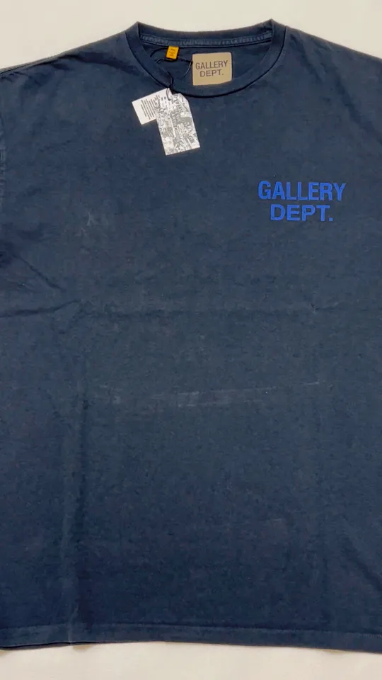 GALLERY DEPT. SOUVENIR TEE/WASHED BLACK Blue English LOGO short-sleeved Hollywood limited English TEE Washed black S-XL Assute garments dyed Re-washed and distressed Cylindrical fabric without side seams Non-open version Original development Complete accessories/matching Details in place